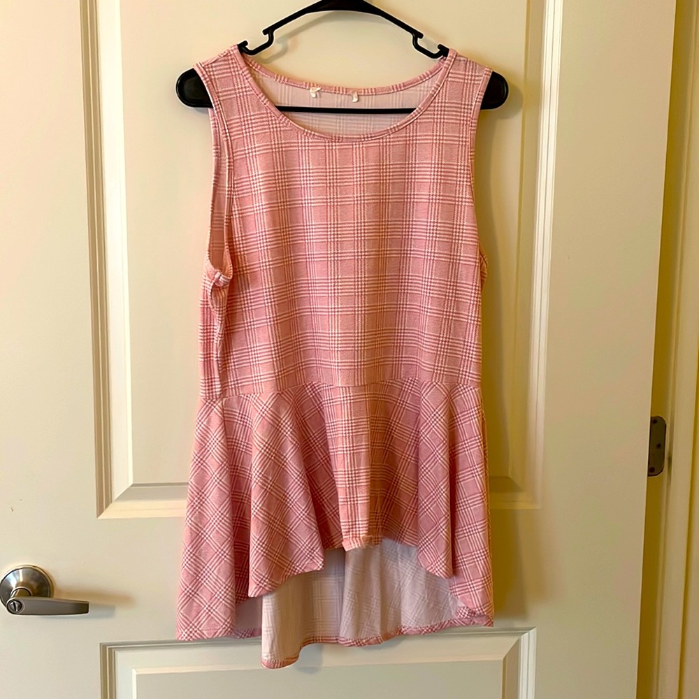 Pink plaid tank top